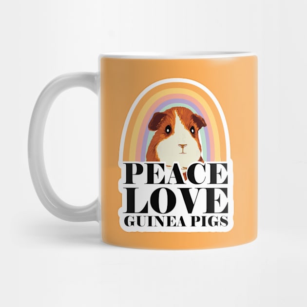 Peace Love Guinea Pigs Positive Quote Typography print by MinkkiDraws